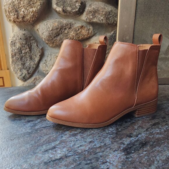 J. Crew Chelsea Brown Leather Ankle Boots Size 7.5 - Picture 1 of 15